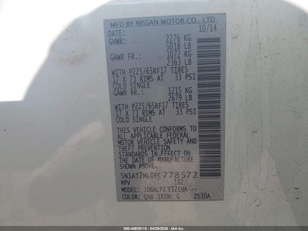 5N1AT2ML0FC778572 2015 NISSAN ROGUE photo no. 9