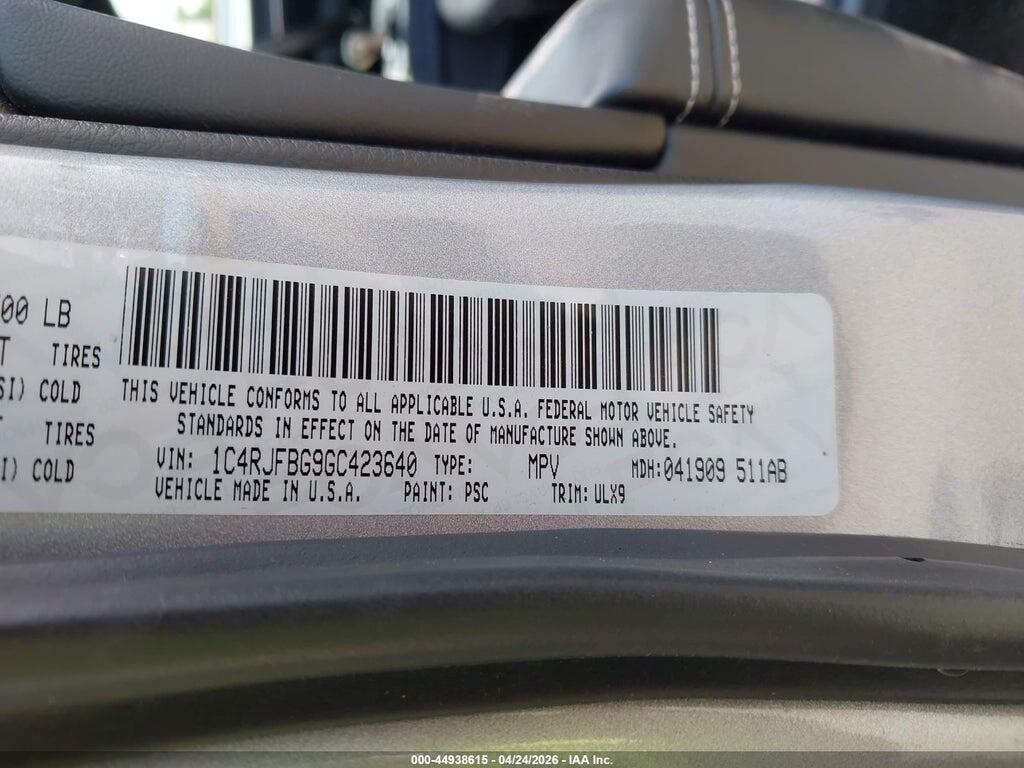 1C4RJFBG9GC423640 2016 JEEP GRAND CHEROKEE photo no. 9