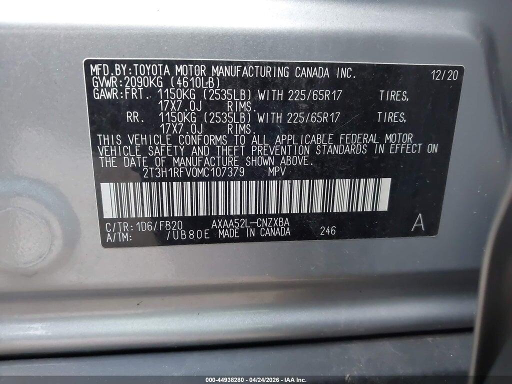 2T3H1RFV0MC107379 2021 TOYOTA RAV4 photo no. 9