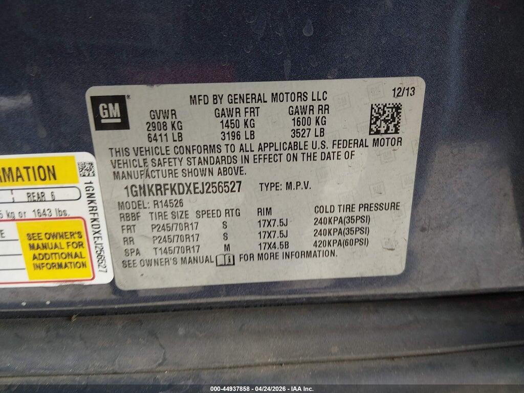 1GNKRFKDXEJ256527 2014 CHEVROLET TRAVERSE photo no. 9