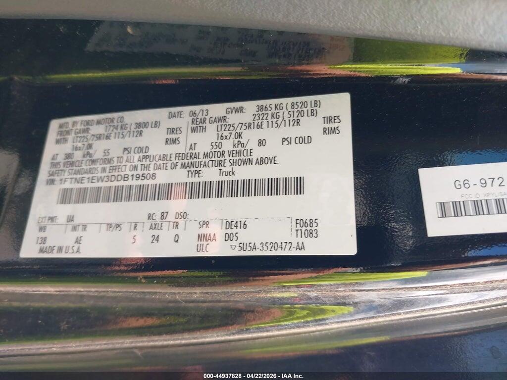 1FTNE1EW3DDB19508 2013 FORD E-150 photo no. 9