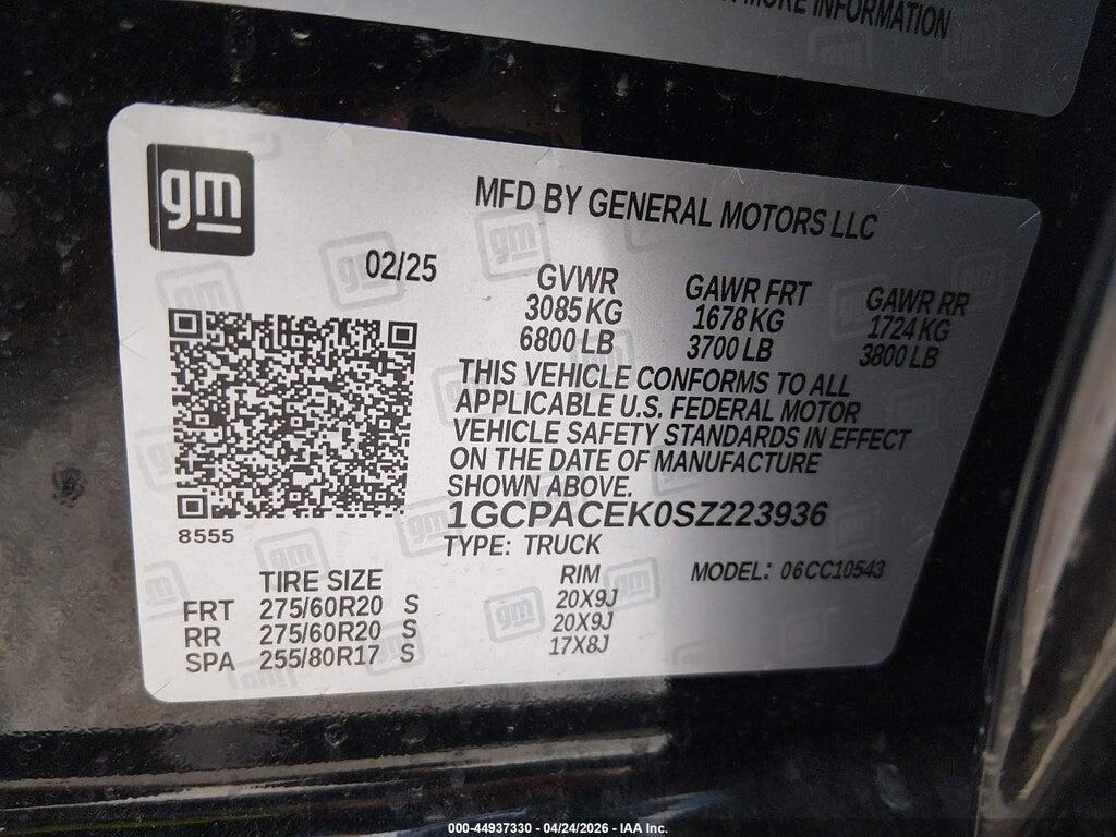 1GCPACEK0SZ223936 2025 CHEVROLET SILVERADO 1500 photo no. 9