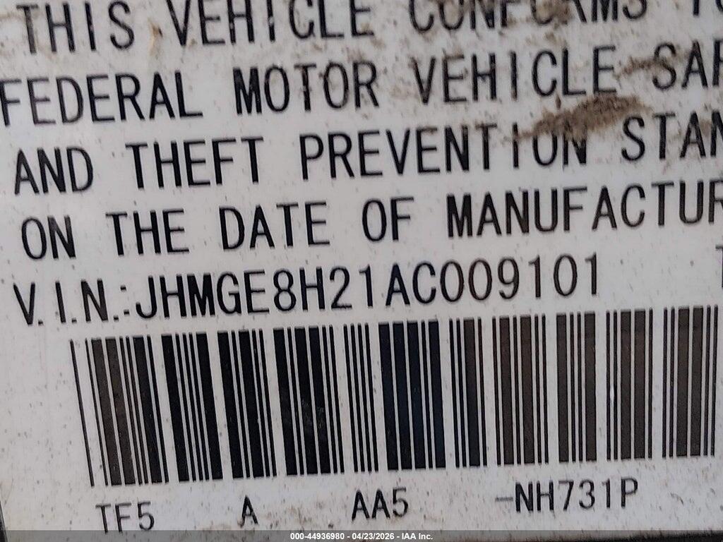 JHMGE8H21AC009101 2010 HONDA FIT photo no. 9