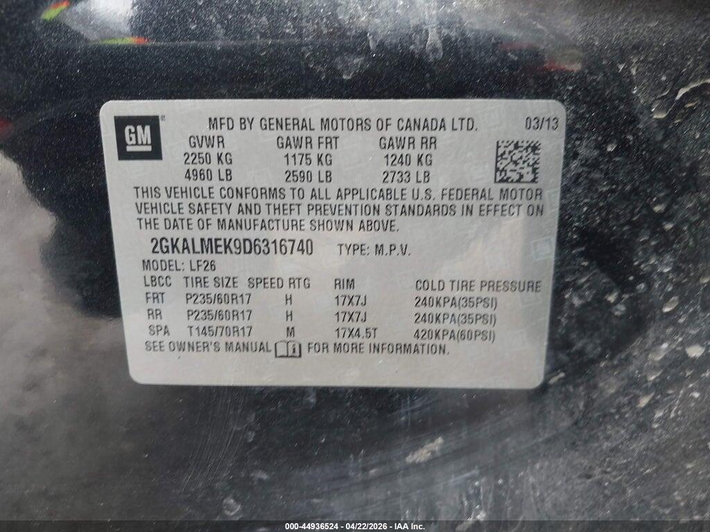 2GKALMEK9D6316740 2013 GMC TERRAIN photo no. 9