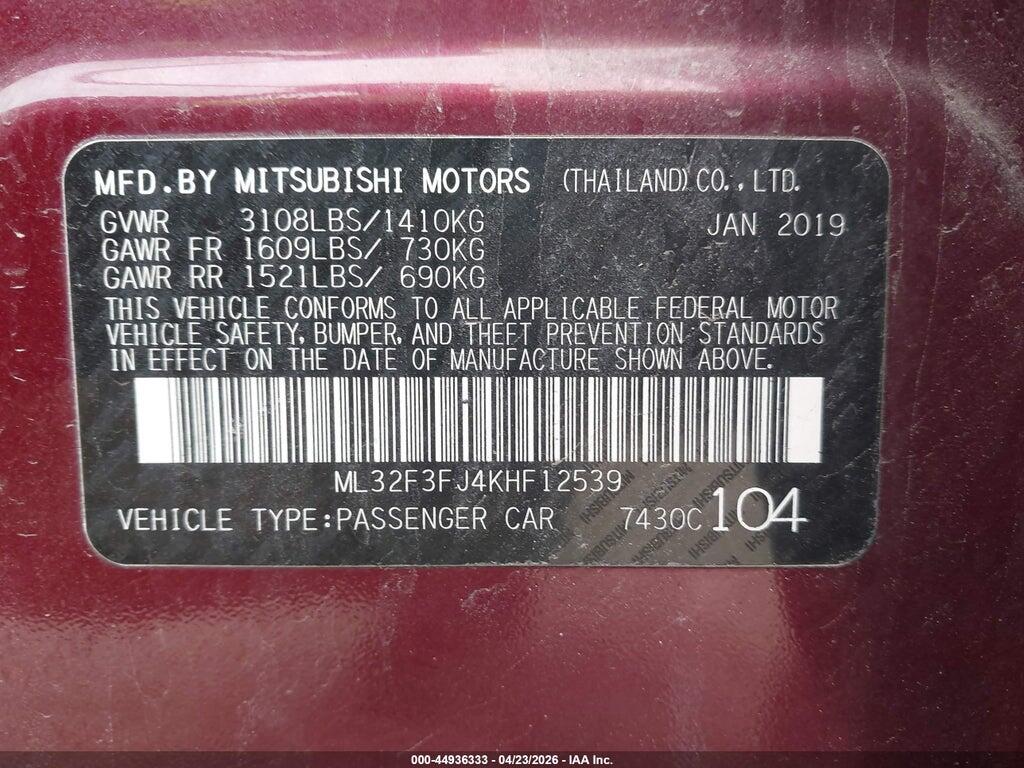 ML32F3FJ4KHF12539 2019 MITSUBISHI MIRAGE G4 photo no. 9