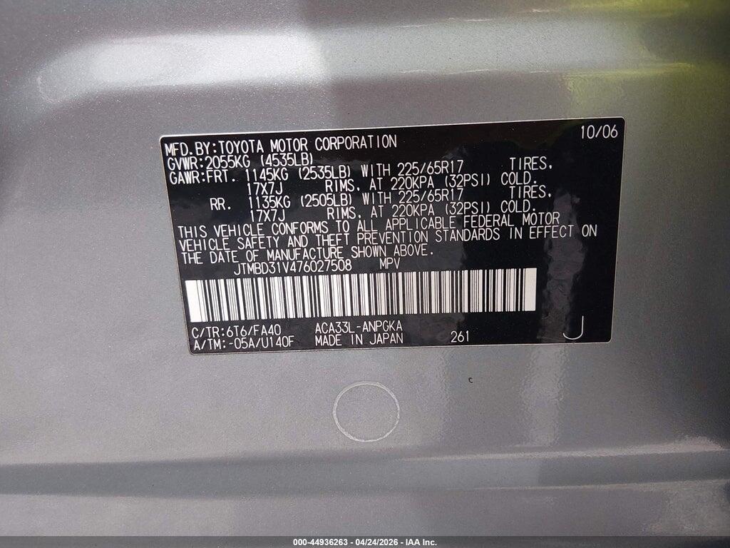 JTMBD31V476027508 2007 TOYOTA RAV4 photo no. 9