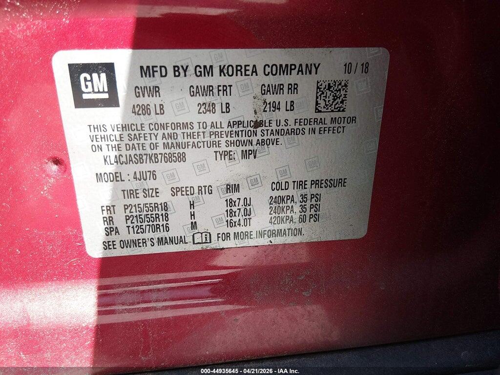 KL4CJASB7KB768588 2019 BUICK ENCORE photo no. 9