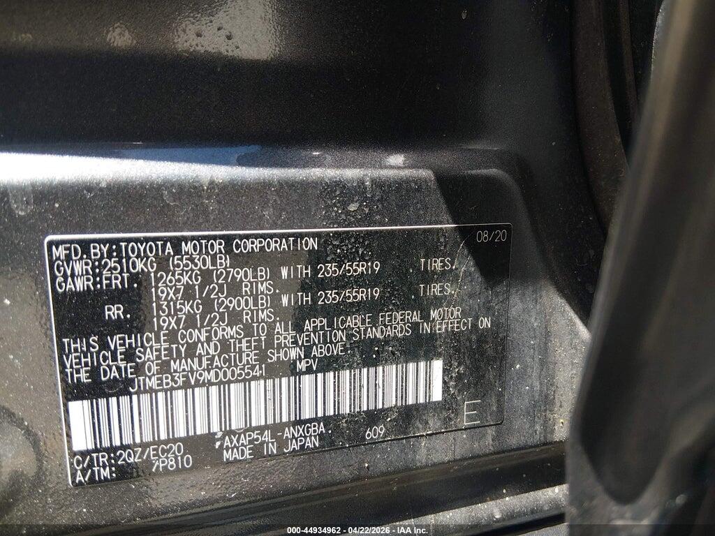 JTMEB3FV9MD005541 2021 TOYOTA RAV4 PRIME photo no. 9