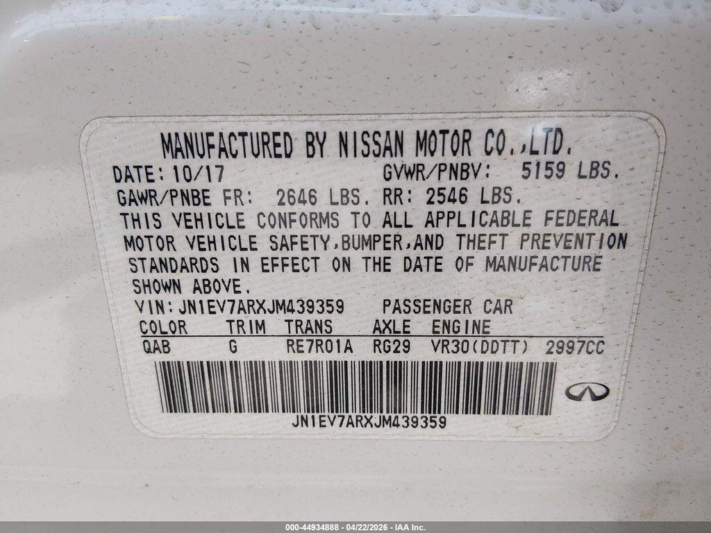 JN1EV7ARXJM439359 2018 INFINITI Q50 photo no. 9