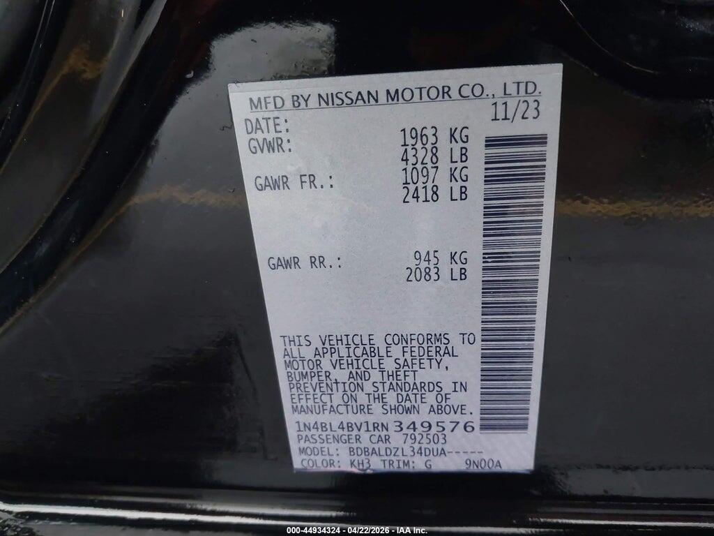 1N4BL4BV1RN349576 2024 NISSAN ALTIMA photo no. 9