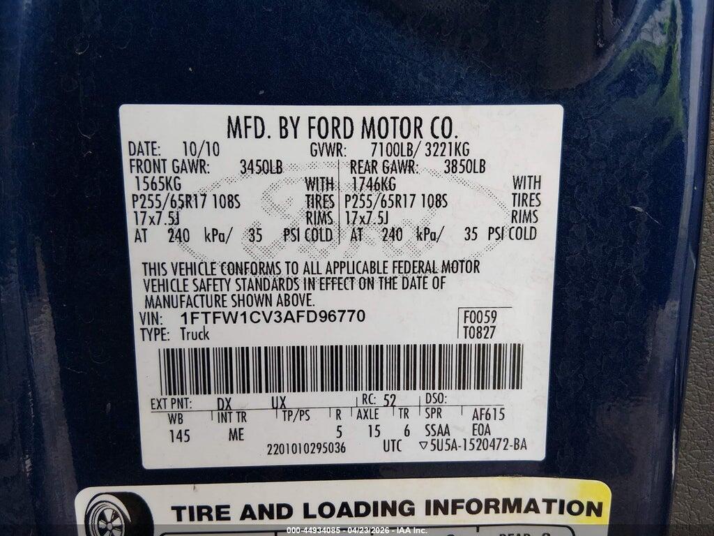 1FTFW1CV3AFD96770 2010 FORD F-150 photo no. 9