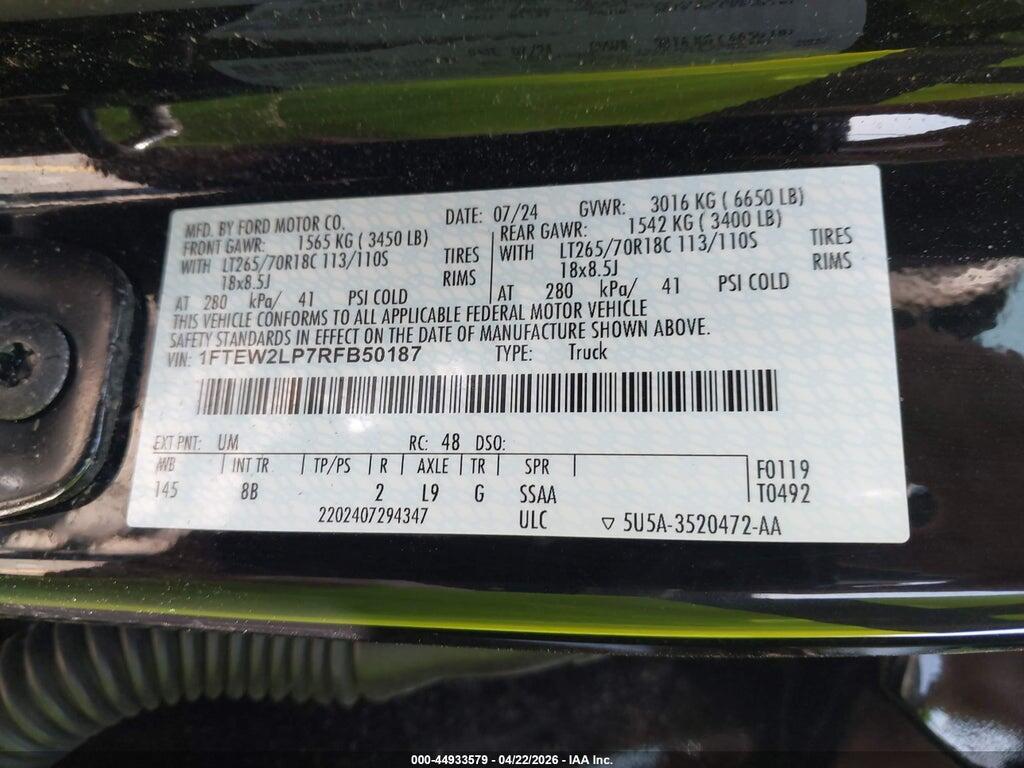 1FTEW2LP7RFB50187 2024 FORD F-150 photo no. 9