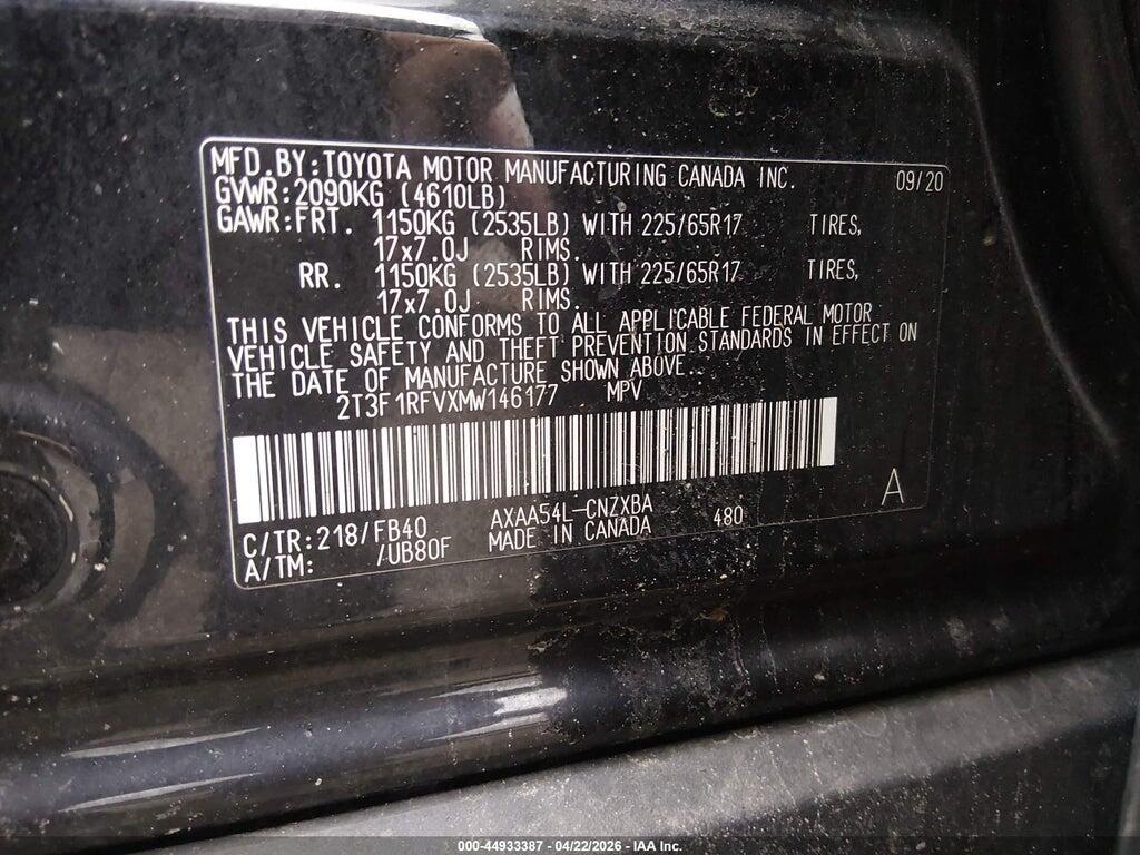 2T3F1RFVXMW146177 2021 TOYOTA RAV4 photo no. 9