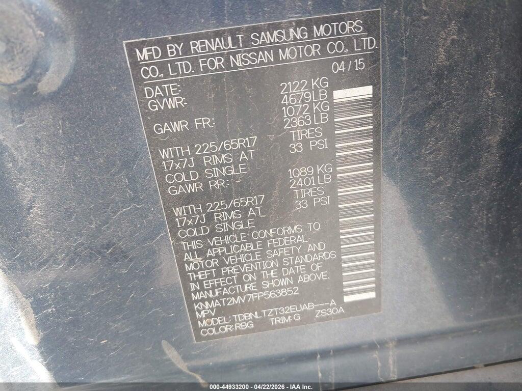 KNMAT2MV7FP563852 2015 NISSAN ROGUE photo no. 9