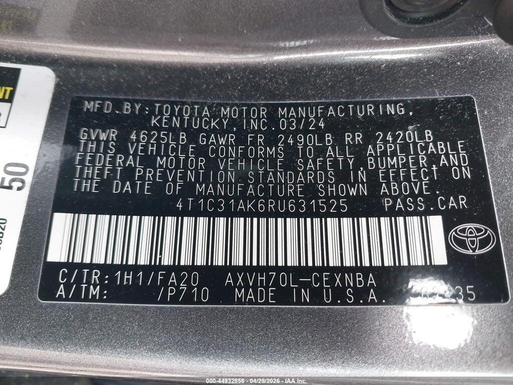 4T1C31AK6RU631525 2024 TOYOTA CAMRY HYBRID photo no. 9