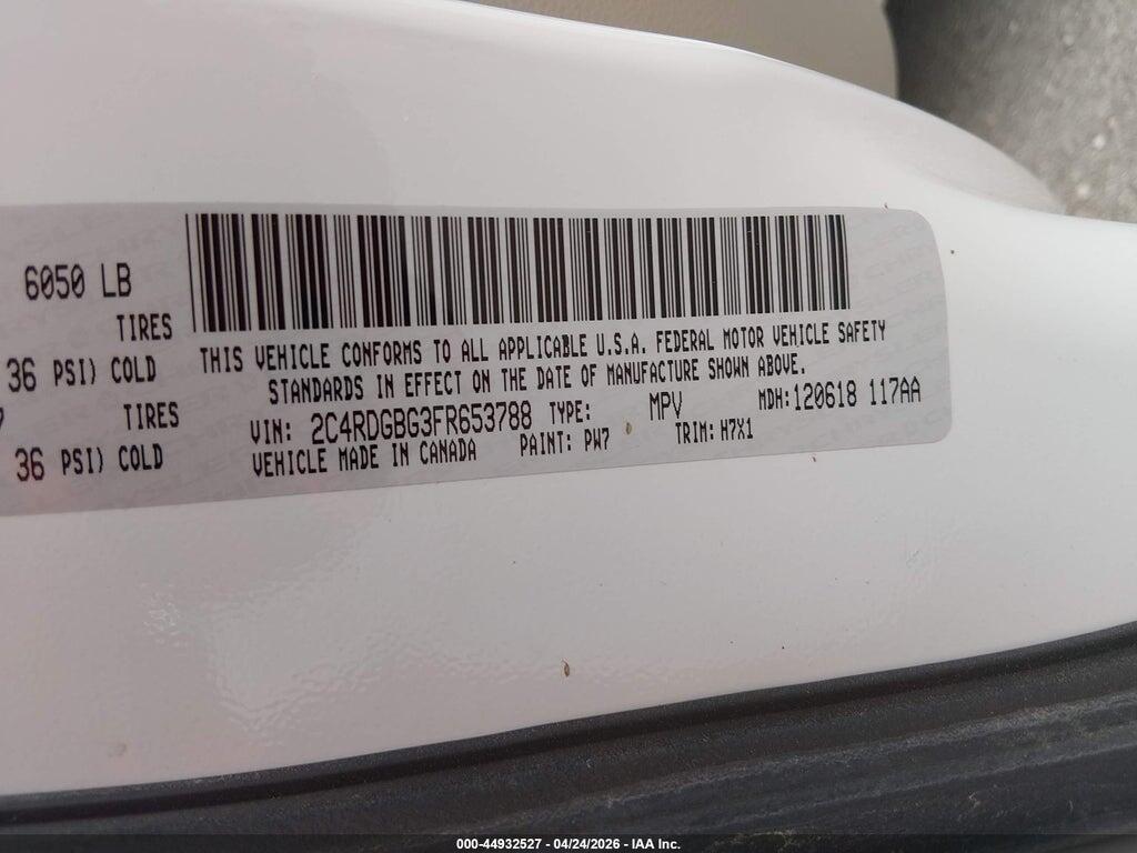 2C4RDGBG3FR653788 2015 DODGE GRAND CARAVAN photo no. 9
