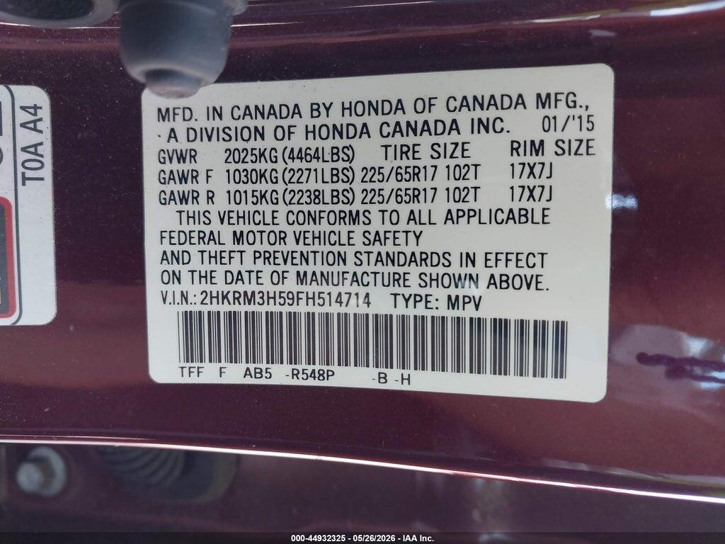 2HKRM3H59FH514714 2015 HONDA CR-V photo no. 9