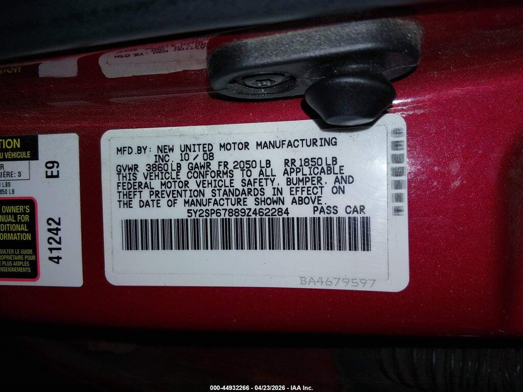 5Y2SP67889Z462284 2009 PONTIAC VIBE photo no. 9