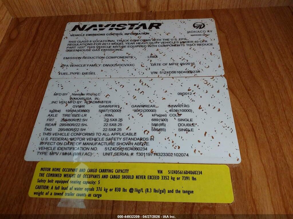 51Z4D5616D4060234 2013 ROADMASTER RAIL MONOCOQUE photo no. 8