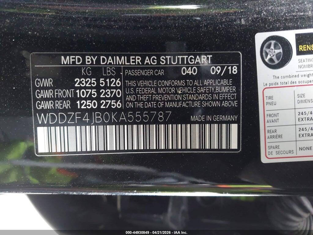 WDDZF4JB0KA555787 2019 MERCEDES-BENZ E 300 photo no. 9