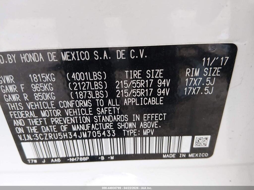 3CZRU5H34JM705433 2018 HONDA HR-V photo no. 9