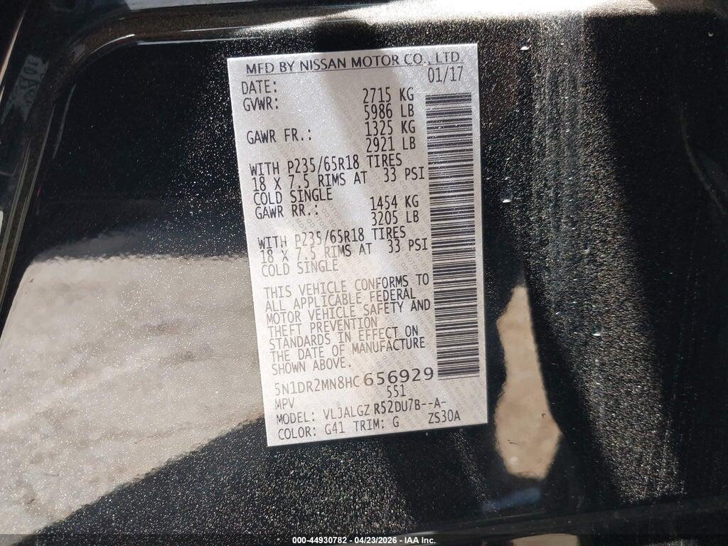 5N1DR2MN8HC656929 2017 NISSAN PATHFINDER photo no. 9