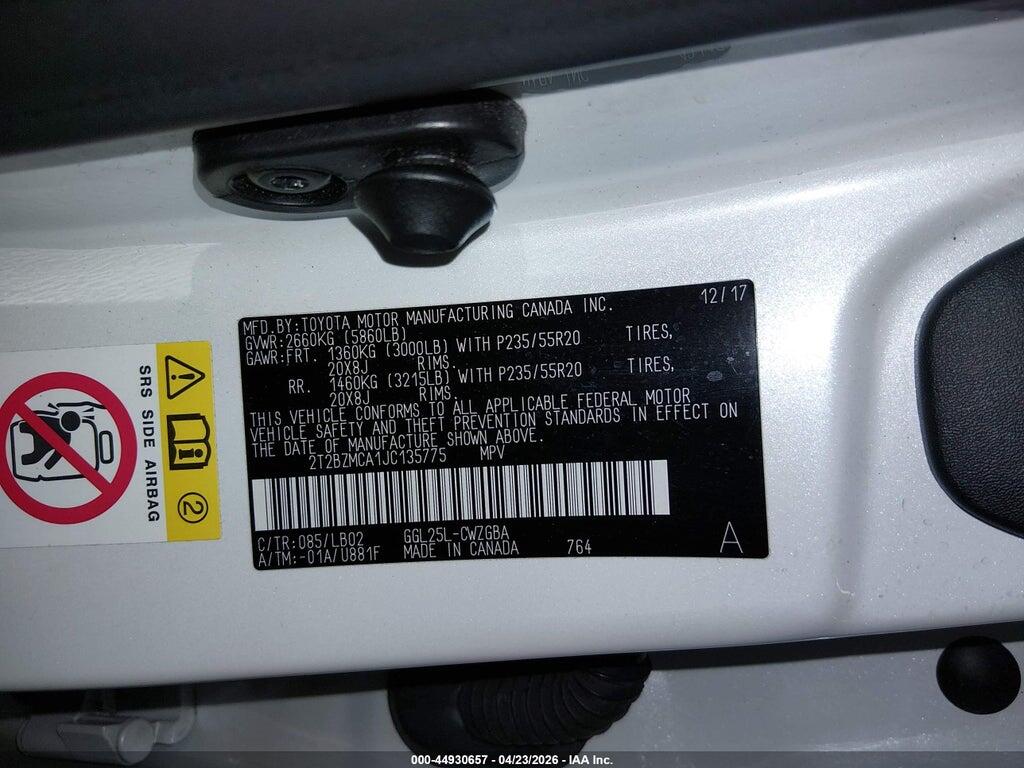 2T2BZMCA1JC135775 2018 LEXUS RX 350 photo no. 9