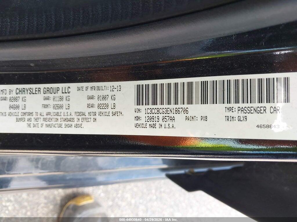 1C3CCBCG3EN186706 2014 CHRYSLER 200 photo no. 9