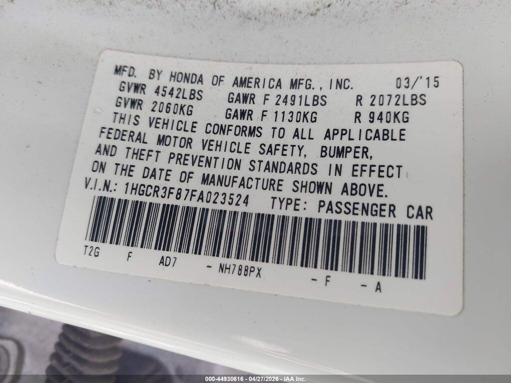1HGCR3F87FA023524 2015 HONDA ACCORD photo no. 9