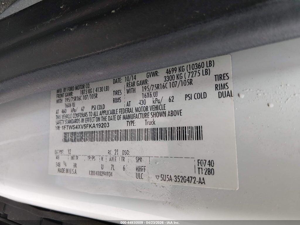 1FTWS4XV5FKA19203 2015 FORD TRANSIT-350 photo no. 9