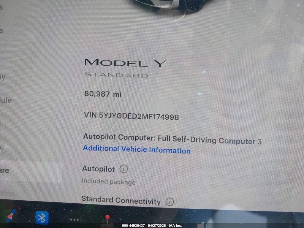 5YJYGDED2MF174998 2021 TESLA MODEL Y photo no. 7