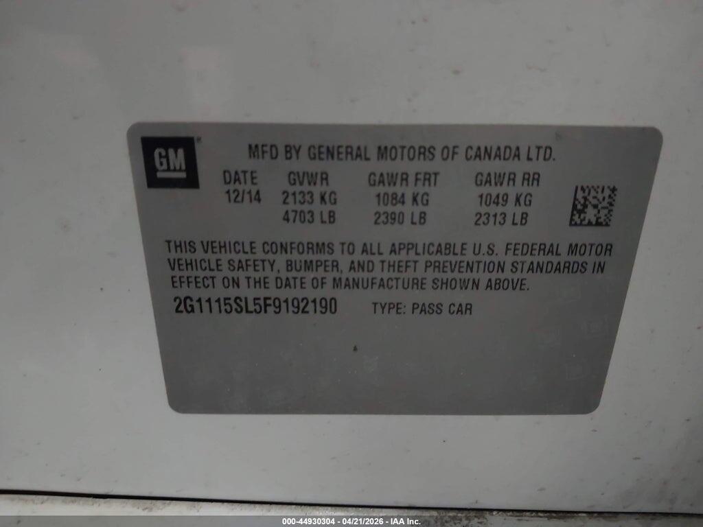 2G1115SL5F9192190 2015 CHEVROLET IMPALA photo no. 9