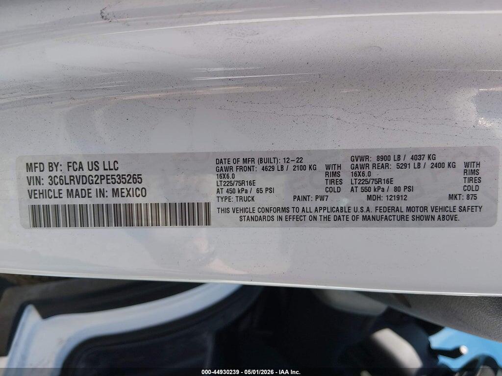 3C6LRVDG2PE535265 2023 RAM PROMASTER 2500 photo no. 9