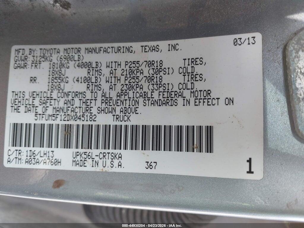 5TFUM5F12DX045182 2013 TOYOTA TUNDRA photo no. 9