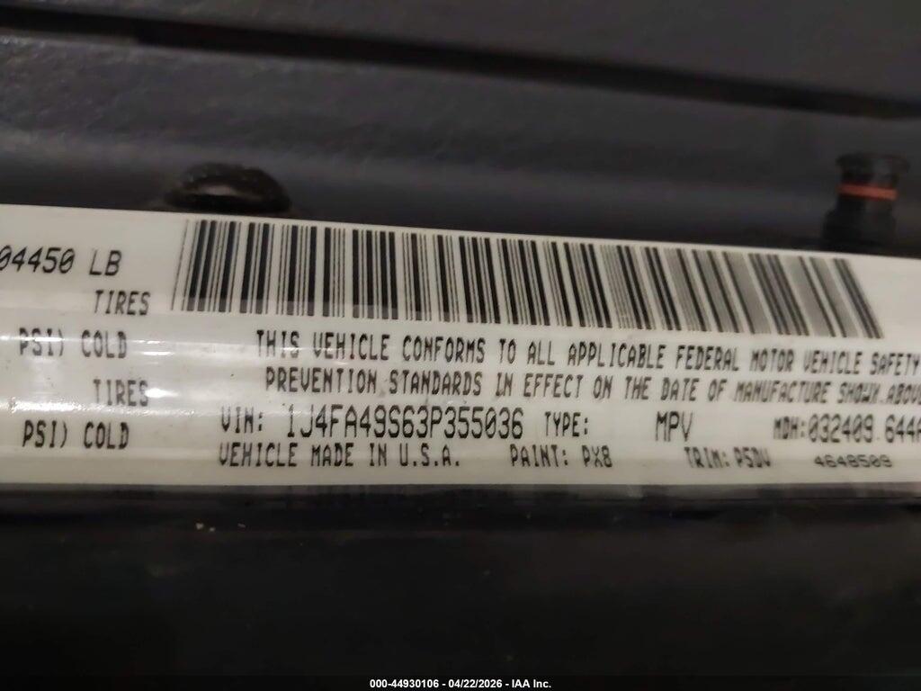1J4FA49S63P355036 2003 JEEP WRANGLER photo no. 9
