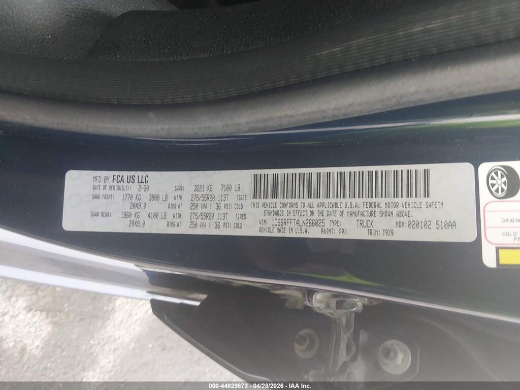 1C6SRFFT4LN266025 2020 RAM 1500 photo no. 9
