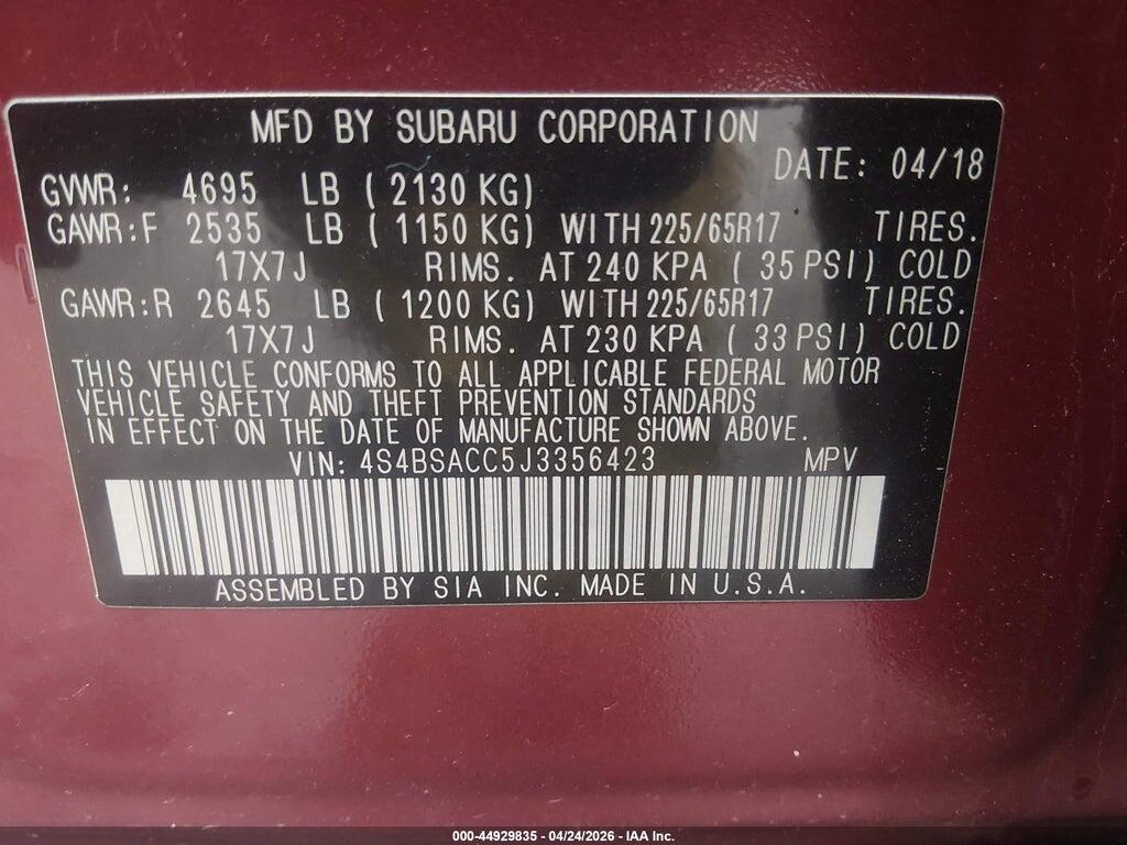 4S4BSACC5J3356423 2018 SUBARU OUTBACK photo no. 9