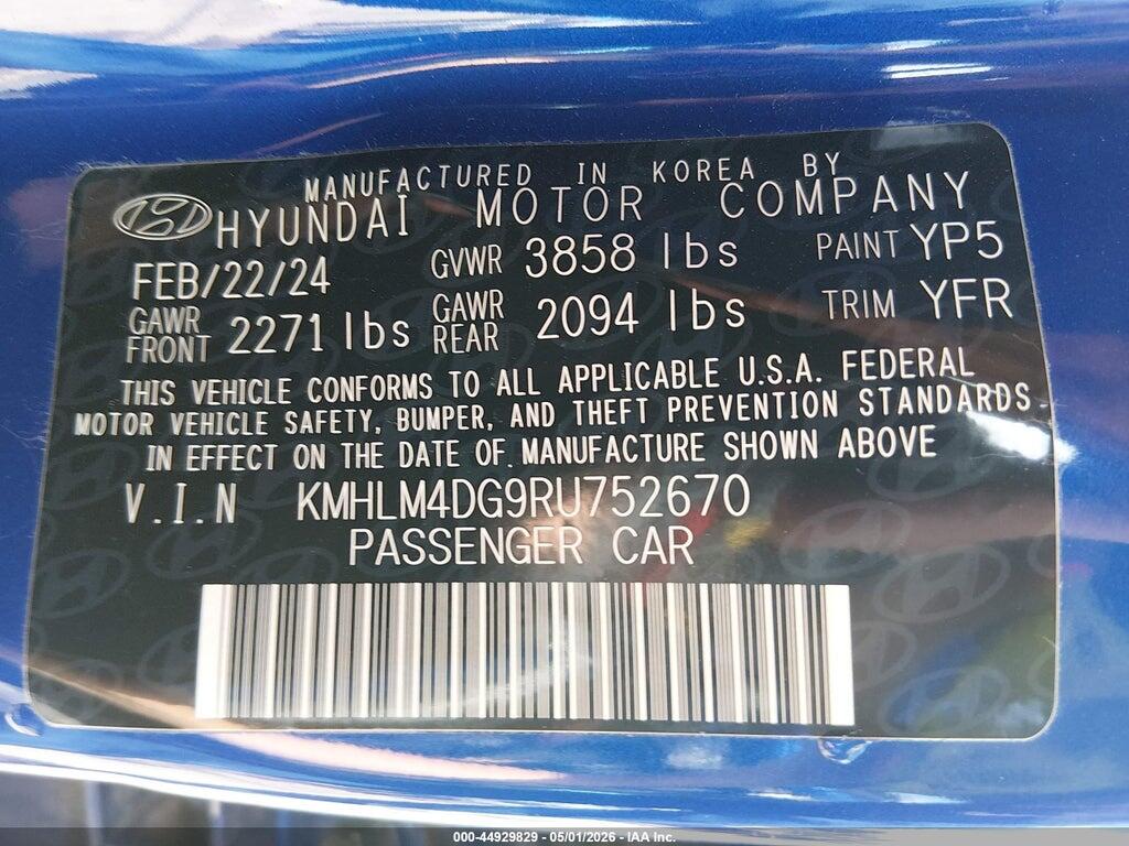 KMHLM4DG9RU752670 2024 HYUNDAI ELANTRA photo no. 9