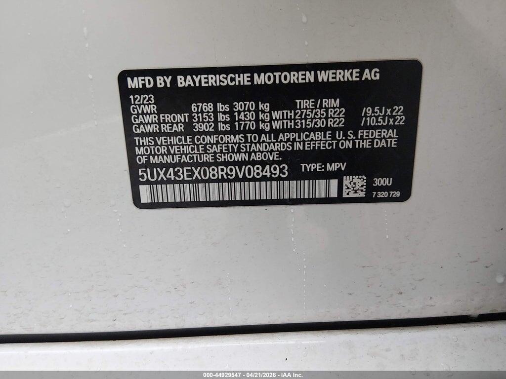 5UX43EX08R9V08493 2024 BMW X6 photo no. 9
