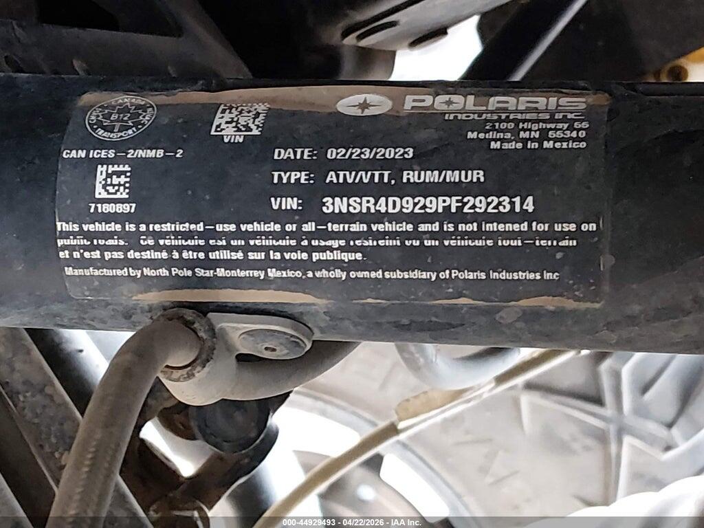 3NSR4D929PF292314 2023 POLARIS RZR photo no. 10