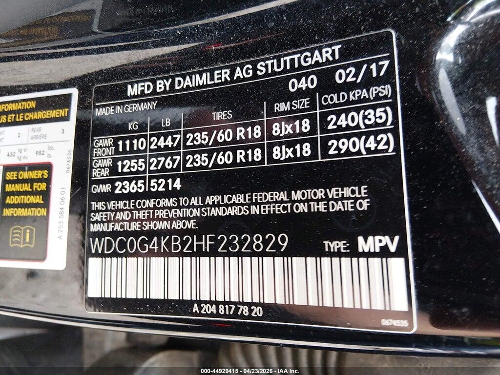 WDC0G4KB2HF232829 2017 MERCEDES-BENZ GLC 300 photo no. 9