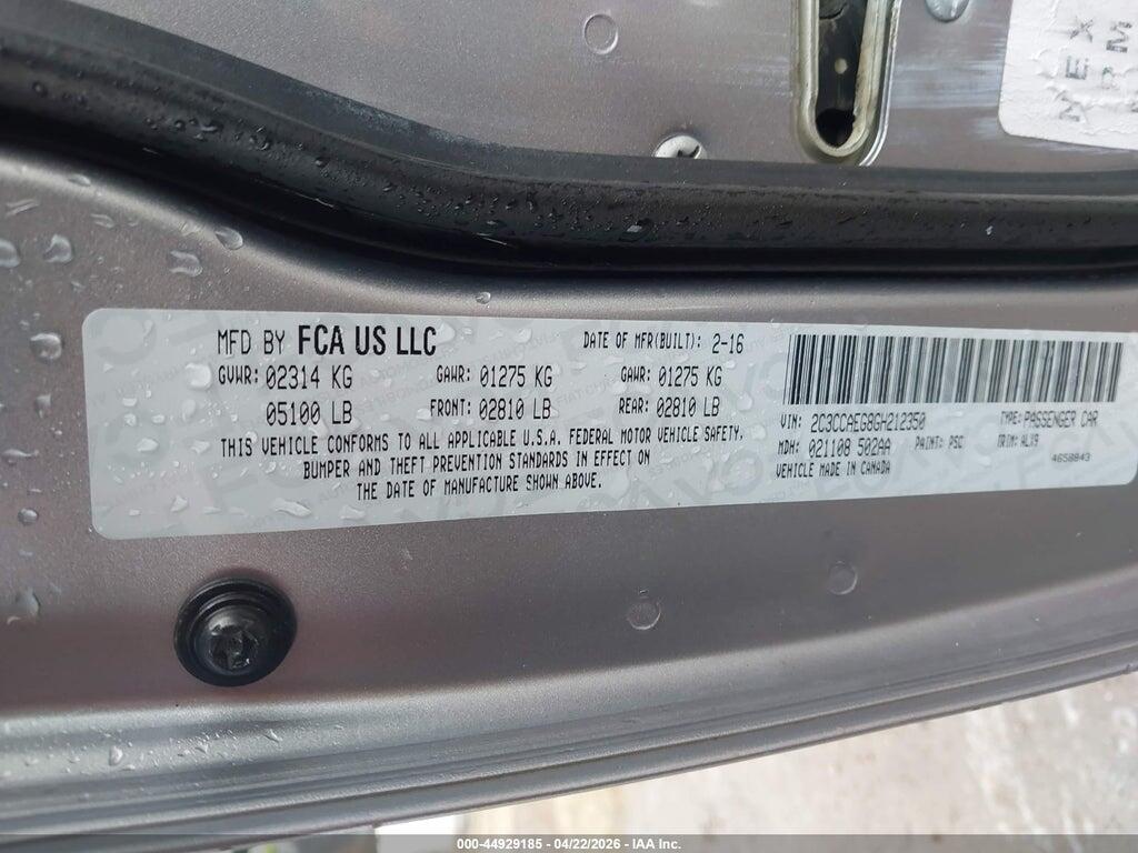2C3CCAEG8GH212350 2016 CHRYSLER 300C photo no. 9