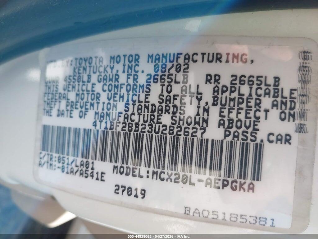 4T1BF28B23U282627 2003 TOYOTA AVALON photo no. 9