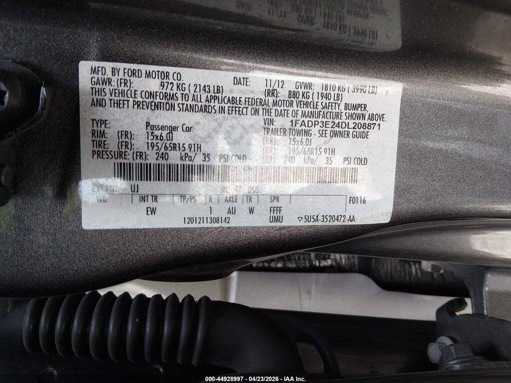 1FADP3E24DL208871 2013 FORD FOCUS photo no. 9