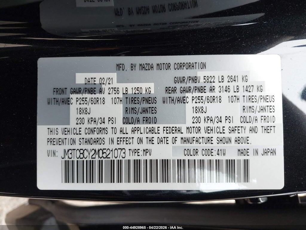 JM3TCBCY2M0521073 2021 MAZDA CX-9 photo no. 9
