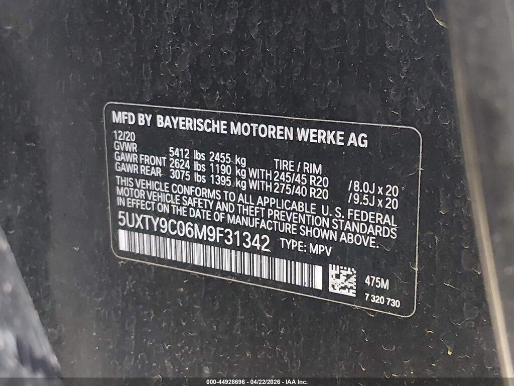 5UXTY9C06M9F31342 2021 BMW X3 photo no. 9