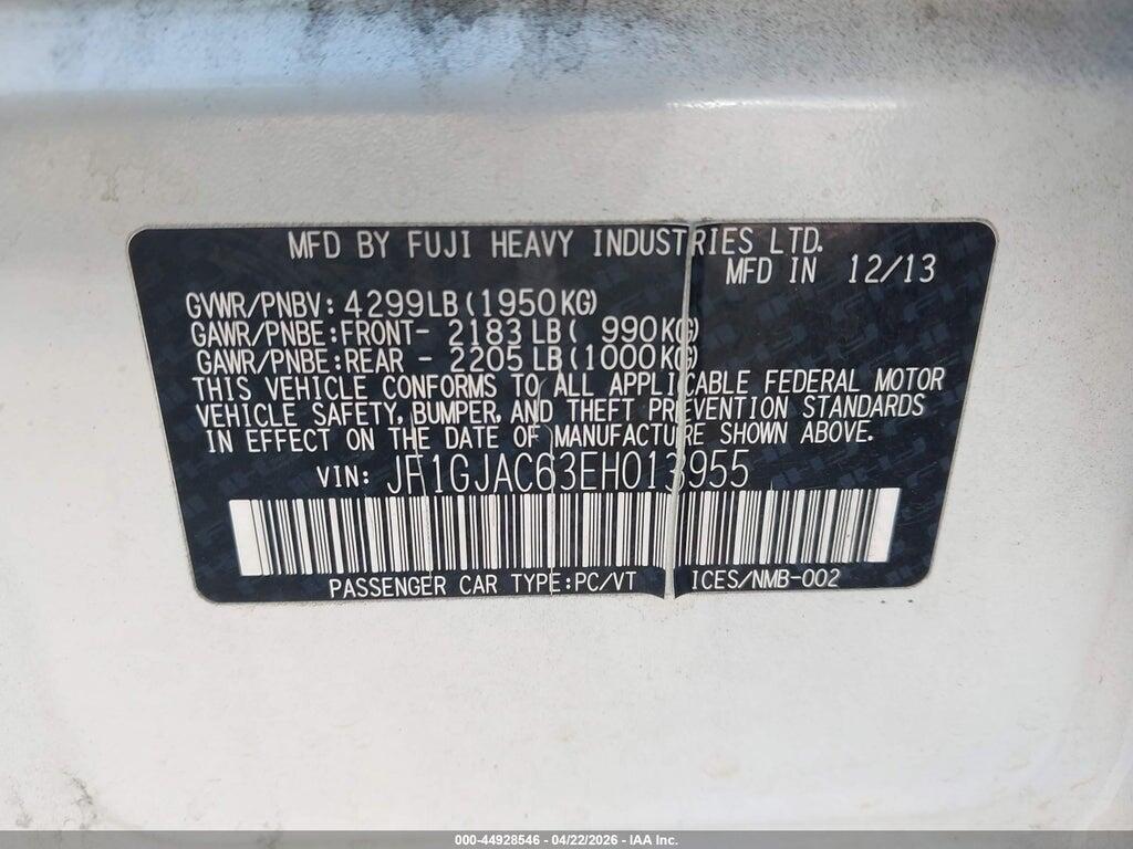 JF1GJAC63EH013955 2014 SUBARU IMPREZA photo no. 9