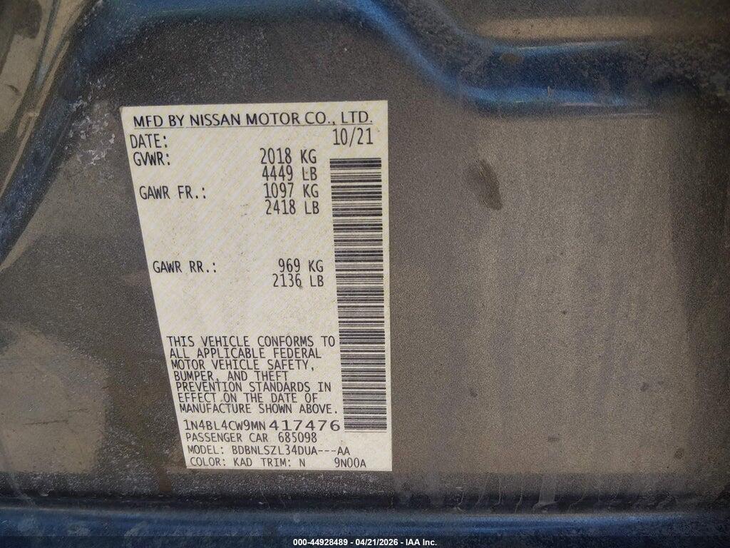 1N4BL4CW9MN417476 2021 NISSAN ALTIMA photo no. 9