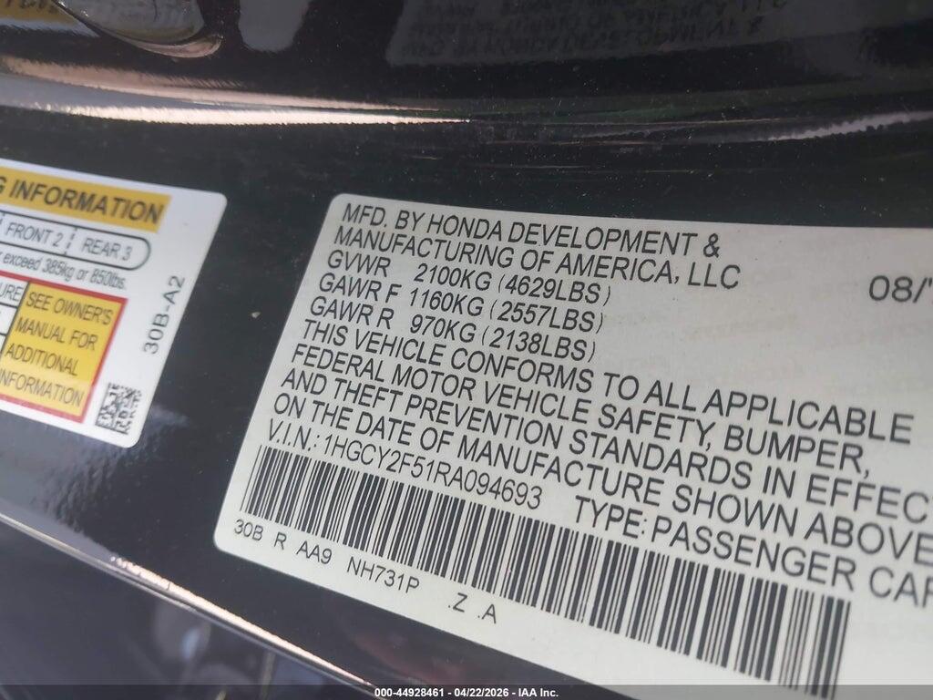 1HGCY2F51RA094693 2024 HONDA ACCORD HYBRID photo no. 9