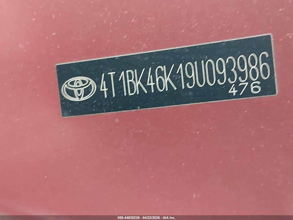 4T1BK46K19U093986 2009 TOYOTA CAMRY photo no. 9